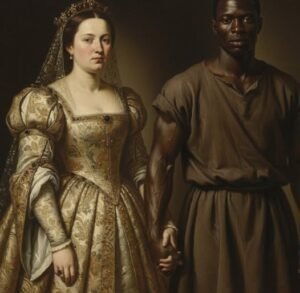 Βεβαίως — εδώ είναι μια **αναδιατυπωμένη εκδοχή του κειμένου στα ελληνικά**, με πιο λογοτεχνική ροή, πλούσια γλώσσα και φυσικό ρυθμό, διατηρώντας πλήρως το νόημα και την ατμόσφαιρα του αρχικού: --- Με υπεράνθρωπη προσπάθεια, η Ισαβέλλα ανέβηκε τα μαρμάρινα σκαλιά, σέρνοντας πίσω της το βαρύ της φόρεμα, που άφηνε έναν μακρύ συρμό πάνω στο δάπεδο της αίθουσας. Όλα τα βλέμματα στράφηκαν πάνω της. Η σιωπή που απλώθηκε ήταν σχεδόν ιερή — όχι από σεβασμό, αλλά από αμήχανη δυσφορία και ντροπή. Στην αυλή, τα χαμόγελα ήταν μάσκες. Όλοι περίμεναν την ανακοίνωση του βασιλιά, αλλά κανείς, απολύτως κανείς, δεν μπορούσε να φανταστεί τι επρόκειτο να ακολουθήσει. Η Ισαβέλλα, μοναχοκόρη του βασιλιά Αλντεμίρο — ενός μονάρχη ψυχρού και αδυσώπητου, που έδινε μεγαλύτερη αξία στην όψη παρά στην αρετή — δεν έμοιαζε ποτέ με τις άλλες πριγκίπισσες. Από μικρή είχε στρογγυλεμένο σώμα, ροδαλά μάγουλα και μια όρεξη που κανείς δεν μπορούσε να χαλιναγωγήσει. Ενώ οι άλλες κόρες των ευγενών μάθαιναν χορό και ευγένεια, εκείνη κρυβόταν στην κουζίνα, βρίσκοντας παρηγοριά στα κέικ και το γλυκό ψωμί. Καθώς τα χρόνια περνούσαν, η αποστροφή του πατέρα της μεγάλωνε μαζί με εκείνη. Στα δεκατρία της, έγινε αντικείμενο χλευασμού των υπηρετών. Στα δεκαπέντε, τα πορτρέτα της που στάλθηκαν σε υποψήφιους μνηστήρες γύριζαν πίσω χωρίς απάντηση. Και στα δεκαεπτά, ο βασιλιάς έχασε κάθε υπομονή. Για εκείνον, η κόρη του δεν ήταν πια πριγκίπισσα — ήταν βάρος. Μια ντροπή. Όλα όμως άλλαξαν ένα γκρίζο πρωινό, κάτω από έναν ουρανό βαριά σκεπασμένο με σύννεφα. Η μεγάλη αίθουσα γέμισε. Ευγενείς, ιππότες και πρέσβεις είχαν συγκεντρωθεί για μια τελετή που κανείς δεν ήξερε τι αφορούσε. Η Ισαβέλλα αναγκάστηκε να φορέσει ένα στενό βασιλικό φόρεμα που μετά βίας την άφηνε να αναπνεύσει. Τα χέρια της έτρεμαν καθώς ανέβαινε τα σκαλιά του θρόνου, όπου ο πατέρας της την παρακολουθούσε με παγωμένο βλέμμα. «Σήμερα», είπε ο βασιλιάς με σταθερή, ξένη φωνή, «η κόρη μου θα λάβει τη μοίρα που της αξίζει.» Τα πλήθη αντάλλαξαν βλέμματα. «Έναν σύζυγο», σκέφτηκαν. «Επιτέλους θα παντρευτεί.» Όμως αντί για κάποιον ευγενή, δύο στρατιώτες έσυραν μέσα έναν άνδρα αλυσοδεμένο, καλυμμένο με σκόνη και πληγές, ξυπόλητο, με βλέμμα χαμένο. «Μια σκλάβα», ψιθύρισαν κάποιοι. Η Ισαβέλλα πάγωσε. Ο βασιλιάς συνέχισε: «Αφού η κόρη μου αρνείται να φέρεται όπως αρμόζει σε μια πριγκίπισσα, τη δίνω σε εκείνον που ζει κάτω από τη γη. Από σήμερα, θα είναι η σύζυγός του — τιμωρία για την αδυναμία και την αλλόκοτη φύση της.» Ο κόσμος της διαλύθηκε. Τα μάτια της γέμισαν δάκρυα, μα δεν έκλαψε. Δεν ικέτεψε. Μόνο έσκυψε το κεφάλι, καταπίνοντας τον πόνο όπως είχε μάθει να κάνει πάντα. Δίπλα της, ο σκλάβος — άγνωστος σε όλους — κρατούσε το βλέμμα του χαμηλωμένο, σαν να ήθελε να εξαφανιστεί. Η αίθουσα γέμισε ψιθύρους. Μερικές κυρίες χαμογελούσαν κρυφά· άλλες, άβολες, απέστρεφαν το βλέμμα. Ο βασιλιάς, ικανοποιημένος, χαμογέλασε σαν άνθρωπος που μόλις απαλλάχθηκε από ένα βάρος. Η Ισαβέλλα μεταφέρθηκε σε μια απομονωμένη πτέρυγα του κάστρου. Το νέο της δωμάτιο δεν ήταν παρά μια παλιά αποθήκη. Στον σκλάβο δόθηκε ένα κλειδί, ένα κομμάτι μπαγιάτικο ψωμί και μία εντολή: «Μην την αγγίξεις αν δεν το θελήσει, μα θα μείνεις κοντά της για πάντα.» Τη νύχτα εκείνη, ξαπλωμένη πάνω σε ένα λεπτό στρώμα, η Ισαβέλλα άκουγε τη βροχή να χτυπά στα τζάμια. Ο σκλάβος κοιμόταν στο πάτωμα, σκεπασμένος με μια φθαρμένη κουβέρτα. Ήταν μια άλλη σιωπή αυτή τη φορά — όχι της περιφρόνησης, αλλά της κατανόησης. Για πρώτη φορά, δεν ένιωσε φόβο. Μόνο ένα παράξενο κενό, σαν η ταπείνωση να είχε σκαλίσει μέσα της μια πληγή που δεν πονούσε πια. Η αυγή ήρθε μέσα από την ομίχλη. Ο σκλάβος — ο αναγκαστικός της σύντροφος — σηκώθηκε αθόρυβα, για να μην τη ξυπνήσει. Τον παρατηρούσε σιωπηλά. Όλη της τη ζωή, είχε ζήσει ανάμεσα σε υπηρέτες που της χαμογελούσαν ενώ την περιφρονούσαν. Τώρα, μόνο αυτός της είχε απομείνει — ο άνδρας που ο πατέρας της θεωρούσε κατώτερο κι από σκύλο. Την τρίτη μέρα, της μίλησε: «Κυρία... θα θέλατε λίγο ψωμί;» Η φωνή του ήταν απαλή, σχεδόν ψίθυρος. Η Ισαβέλλα δίστασε πριν απαντήσει: «Δεν πεινάω», είπε ψέματα. Εκείνος έγνεψε απλώς και απομακρύνθηκε, χωρίς να επιμείνει, χωρίς ειρωνεία. Την τέταρτη μέρα καθάρισε το πάτωμα. Την πέμπτη άναψε τη φωτιά πριν εκείνη ξυπνήσει. Την έκτη, έβαλε λίγα αγριολούλουδα στο τραπέζι — χωρίς να πει λέξη. Την έβδομη μέρα, εκείνη ρώτησε: «Πώς σε λένε;» Ο άνδρας δίστασε. Τα μάτια τους συναντήθηκαν για πρώτη φορά. «Ηλίας», απάντησε. Η Ισαβέλλα επανέλαβε το όνομα, σχεδόν ψιθυριστά. Δεν είχε τίτλους, ούτε αίγλη, μα είχε κάτι που ποτέ δεν είχε γνωρίσει: ζεστασιά. Με τον καιρό, οι μέρες τους βρήκαν στον εγκαταλελειμμένο κήπο. Εκεί, ανάμεσα στα μαραμένα τριαντάφυλλα, ο Ηλίας της είπε την πρώτη του ιστορία: «Αυτά τα λουλούδια», είπε, δείχνοντας τη λεβάντα, «ανθίζουν πιο δυνατά όταν οι ρίζες τους κοπούν. Πονάνε — μα έτσι ξαναγεννιούνται.» Η Ισαβέλλα τον κοίταξε με θαυμασμό. Τα λόγια του την άγγιξαν σαν χάδι. «Κι εσύ;» ρώτησε. «Πόσες φορές έχεις ξαναγεννηθεί;» Χαμογέλασε θλιμμένα. «Έχω χάσει το μέτρημα.» Η Ισαβέλλα γέλασε — ένα γέλιο που έμοιαζε ξεχασμένο, σαν ανάμνηση παιδική. Από τότε φρόντιζαν τον κήπο μαζί. Εκείνη έβαζε τα χέρια της στο χώμα· έμαθε να περιμένει, να ελπίζει, να αντέχει. Μια μέρα, κοιτάζοντας τον καθρέφτη, είδε πως το σώμα της μπορεί να μην είχε αλλάξει, μα το βλέμμα της είχε. Δεν ήταν πια θλιμμένο. Για πρώτη φορά, ένιωσε ζωντανή. Και τότε άρχισαν οι ψίθυροι. Οι φήμες μεγάλωναν: «Κάτι αλλάζει…» --- Θες να το **συνεχίσω** (από το σημείο “Καμ…”) στο ίδιο ύφος — δηλαδή λογοτεχνικά, με ρυθμό και συναισθηματικό βάθος; 