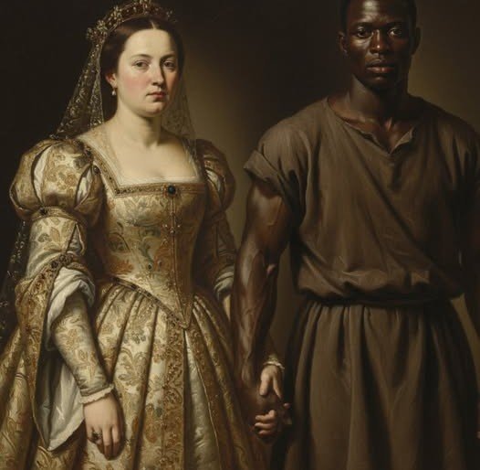 Βεβαίως — εδώ είναι μια **αναδιατυπωμένη εκδοχή του κειμένου στα ελληνικά**, με πιο λογοτεχνική ροή, πλούσια γλώσσα και φυσικό ρυθμό, διατηρώντας πλήρως το νόημα και την ατμόσφαιρα του αρχικού: --- Με υπεράνθρωπη προσπάθεια, η Ισαβέλλα ανέβηκε τα μαρμάρινα σκαλιά, σέρνοντας πίσω της το βαρύ της φόρεμα, που άφηνε έναν μακρύ συρμό πάνω στο δάπεδο της αίθουσας. Όλα τα βλέμματα στράφηκαν πάνω της. Η σιωπή που απλώθηκε ήταν σχεδόν ιερή — όχι από σεβασμό, αλλά από αμήχανη δυσφορία και ντροπή. Στην αυλή, τα χαμόγελα ήταν μάσκες. Όλοι περίμεναν την ανακοίνωση του βασιλιά, αλλά κανείς, απολύτως κανείς, δεν μπορούσε να φανταστεί τι επρόκειτο να ακολουθήσει. Η Ισαβέλλα, μοναχοκόρη του βασιλιά Αλντεμίρο — ενός μονάρχη ψυχρού και αδυσώπητου, που έδινε μεγαλύτερη αξία στην όψη παρά στην αρετή — δεν έμοιαζε ποτέ με τις άλλες πριγκίπισσες. Από μικρή είχε στρογγυλεμένο σώμα, ροδαλά μάγουλα και μια όρεξη που κανείς δεν μπορούσε να χαλιναγωγήσει. Ενώ οι άλλες κόρες των ευγενών μάθαιναν χορό και ευγένεια, εκείνη κρυβόταν στην κουζίνα, βρίσκοντας παρηγοριά στα κέικ και το γλυκό ψωμί. Καθώς τα χρόνια περνούσαν, η αποστροφή του πατέρα της μεγάλωνε μαζί με εκείνη. Στα δεκατρία της, έγινε αντικείμενο χλευασμού των υπηρετών. Στα δεκαπέντε, τα πορτρέτα της που στάλθηκαν σε υποψήφιους μνηστήρες γύριζαν πίσω χωρίς απάντηση. Και στα δεκαεπτά, ο βασιλιάς έχασε κάθε υπομονή. Για εκείνον, η κόρη του δεν ήταν πια πριγκίπισσα — ήταν βάρος. Μια ντροπή. Όλα όμως άλλαξαν ένα γκρίζο πρωινό, κάτω από έναν ουρανό βαριά σκεπασμένο με σύννεφα. Η μεγάλη αίθουσα γέμισε. Ευγενείς, ιππότες και πρέσβεις είχαν συγκεντρωθεί για μια τελετή που κανείς δεν ήξερε τι αφορούσε. Η Ισαβέλλα αναγκάστηκε να φορέσει ένα στενό βασιλικό φόρεμα που μετά βίας την άφηνε να αναπνεύσει. Τα χέρια της έτρεμαν καθώς ανέβαινε τα σκαλιά του θρόνου, όπου ο πατέρας της την παρακολουθούσε με παγωμένο βλέμμα. «Σήμερα», είπε ο βασιλιάς με σταθερή, ξένη φωνή, «η κόρη μου θα λάβει τη μοίρα που της αξίζει.» Τα πλήθη αντάλλαξαν βλέμματα. «Έναν σύζυγο», σκέφτηκαν. «Επιτέλους θα παντρευτεί.» Όμως αντί για κάποιον ευγενή, δύο στρατιώτες έσυραν μέσα έναν άνδρα αλυσοδεμένο, καλυμμένο με σκόνη και πληγές, ξυπόλητο, με βλέμμα χαμένο. «Μια σκλάβα», ψιθύρισαν κάποιοι. Η Ισαβέλλα πάγωσε. Ο βασιλιάς συνέχισε: «Αφού η κόρη μου αρνείται να φέρεται όπως αρμόζει σε μια πριγκίπισσα, τη δίνω σε εκείνον που ζει κάτω από τη γη. Από σήμερα, θα είναι η σύζυγός του — τιμωρία για την αδυναμία και την αλλόκοτη φύση της.» Ο κόσμος της διαλύθηκε. Τα μάτια της γέμισαν δάκρυα, μα δεν έκλαψε. Δεν ικέτεψε. Μόνο έσκυψε το κεφάλι, καταπίνοντας τον πόνο όπως είχε μάθει να κάνει πάντα. Δίπλα της, ο σκλάβος — άγνωστος σε όλους — κρατούσε το βλέμμα του χαμηλωμένο, σαν να ήθελε να εξαφανιστεί. Η αίθουσα γέμισε ψιθύρους. Μερικές κυρίες χαμογελούσαν κρυφά· άλλες, άβολες, απέστρεφαν το βλέμμα. Ο βασιλιάς, ικανοποιημένος, χαμογέλασε σαν άνθρωπος που μόλις απαλλάχθηκε από ένα βάρος. Η Ισαβέλλα μεταφέρθηκε σε μια απομονωμένη πτέρυγα του κάστρου. Το νέο της δωμάτιο δεν ήταν παρά μια παλιά αποθήκη. Στον σκλάβο δόθηκε ένα κλειδί, ένα κομμάτι μπαγιάτικο ψωμί και μία εντολή: «Μην την αγγίξεις αν δεν το θελήσει, μα θα μείνεις κοντά της για πάντα.» Τη νύχτα εκείνη, ξαπλωμένη πάνω σε ένα λεπτό στρώμα, η Ισαβέλλα άκουγε τη βροχή να χτυπά στα τζάμια. Ο σκλάβος κοιμόταν στο πάτωμα, σκεπασμένος με μια φθαρμένη κουβέρτα. Ήταν μια άλλη σιωπή αυτή τη φορά — όχι της περιφρόνησης, αλλά της κατανόησης. Για πρώτη φορά, δεν ένιωσε φόβο. Μόνο ένα παράξενο κενό, σαν η ταπείνωση να είχε σκαλίσει μέσα της μια πληγή που δεν πονούσε πια. Η αυγή ήρθε μέσα από την ομίχλη. Ο σκλάβος — ο αναγκαστικός της σύντροφος — σηκώθηκε αθόρυβα, για να μην τη ξυπνήσει. Τον παρατηρούσε σιωπηλά. Όλη της τη ζωή, είχε ζήσει ανάμεσα σε υπηρέτες που της χαμογελούσαν ενώ την περιφρονούσαν. Τώρα, μόνο αυτός της είχε απομείνει — ο άνδρας που ο πατέρας της θεωρούσε κατώτερο κι από σκύλο. Την τρίτη μέρα, της μίλησε: «Κυρία... θα θέλατε λίγο ψωμί;» Η φωνή του ήταν απαλή, σχεδόν ψίθυρος. Η Ισαβέλλα δίστασε πριν απαντήσει: «Δεν πεινάω», είπε ψέματα. Εκείνος έγνεψε απλώς και απομακρύνθηκε, χωρίς να επιμείνει, χωρίς ειρωνεία. Την τέταρτη μέρα καθάρισε το πάτωμα. Την πέμπτη άναψε τη φωτιά πριν εκείνη ξυπνήσει. Την έκτη, έβαλε λίγα αγριολούλουδα στο τραπέζι — χωρίς να πει λέξη. Την έβδομη μέρα, εκείνη ρώτησε: «Πώς σε λένε;» Ο άνδρας δίστασε. Τα μάτια τους συναντήθηκαν για πρώτη φορά. «Ηλίας», απάντησε. Η Ισαβέλλα επανέλαβε το όνομα, σχεδόν ψιθυριστά. Δεν είχε τίτλους, ούτε αίγλη, μα είχε κάτι που ποτέ δεν είχε γνωρίσει: ζεστασιά. Με τον καιρό, οι μέρες τους βρήκαν στον εγκαταλελειμμένο κήπο. Εκεί, ανάμεσα στα μαραμένα τριαντάφυλλα, ο Ηλίας της είπε την πρώτη του ιστορία: «Αυτά τα λουλούδια», είπε, δείχνοντας τη λεβάντα, «ανθίζουν πιο δυνατά όταν οι ρίζες τους κοπούν. Πονάνε — μα έτσι ξαναγεννιούνται.» Η Ισαβέλλα τον κοίταξε με θαυμασμό. Τα λόγια του την άγγιξαν σαν χάδι. «Κι εσύ;» ρώτησε. «Πόσες φορές έχεις ξαναγεννηθεί;» Χαμογέλασε θλιμμένα. «Έχω χάσει το μέτρημα.» Η Ισαβέλλα γέλασε — ένα γέλιο που έμοιαζε ξεχασμένο, σαν ανάμνηση παιδική. Από τότε φρόντιζαν τον κήπο μαζί. Εκείνη έβαζε τα χέρια της στο χώμα· έμαθε να περιμένει, να ελπίζει, να αντέχει. Μια μέρα, κοιτάζοντας τον καθρέφτη, είδε πως το σώμα της μπορεί να μην είχε αλλάξει, μα το βλέμμα της είχε. Δεν ήταν πια θλιμμένο. Για πρώτη φορά, ένιωσε ζωντανή. Και τότε άρχισαν οι ψίθυροι. Οι φήμες μεγάλωναν: «Κάτι αλλάζει…» --- Θες να το **συνεχίσω** (από το σημείο “Καμ…”) στο ίδιο ύφος — δηλαδή λογοτεχνικά, με ρυθμό και συναισθηματικό βάθος;