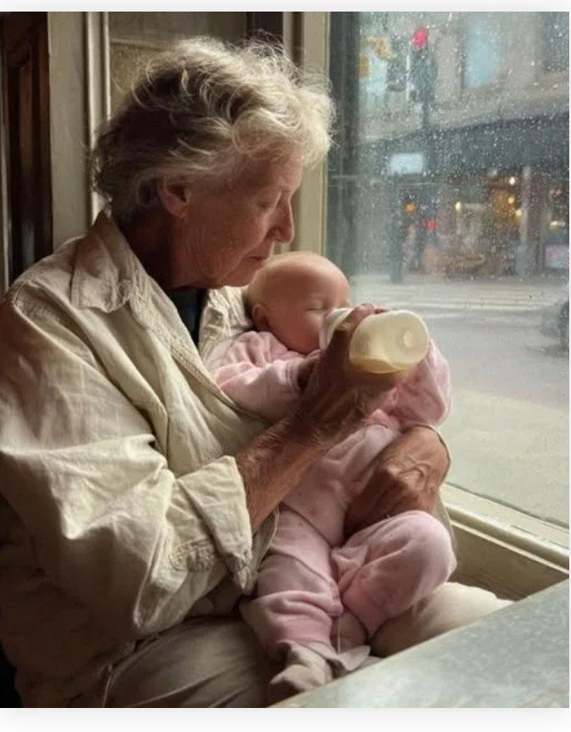 Όταν μπήκα σ’ ένα καφέ για να προστατευτώ από τη βροχή και να ταΐσω την εγγονή μου, κάποιοι άγνωστοι έδειξαν αμέσως πως δεν με ήθελαν εκεί. Λίγο αργότερα, κάποιος κάλεσε την αστυνομία και, μέσα σε λίγες μέρες, το πρόσωπό μου βρέθηκε στην τοπική εφημερίδα. Στα σαράντα μου έφερα στον κόσμο τη Σάρα — το θαύμα μου, το μοναδικό μου παιδί. Μεγάλωσε ευγενική, έξυπνη και γεμάτη ζωή. Στα τριάντα ένα της περίμενε το δικό της μωρό. Μα πέρυσι, κατά τη διάρκεια του τοκετού, την έχασα. Δεν πρόλαβε ούτε να κρατήσει το παιδί της στην αγκαλιά της. Ο σύντροφός της αρνήθηκε κάθε ευθύνη και εξαφανίστηκε, αφήνοντάς με μοναδική κηδεμόνα. Τώρα στέλνει απλώς μια μικρή μηνιαία επιταγή που μετά βίας καλύπτει τις πάνες. Έτσι μείναμε μόνο εγώ και η Έιμι — την ονόμασα προς τιμήν της μητέρας μου. Μπορεί να είμαι εβδομήντα δύο ετών και κουρασμένη, αλλά η μικρή δεν έχει κανέναν άλλον στον κόσμο πέρα από εμένα. Η χθεσινή μέρα άρχισε όπως κάθε άλλη, κουραστική και δύσκολη. Το ιατρείο του παιδιάτρου ήταν γεμάτο, και η Έιμι ούρλιαζε σχεδόν ασταμάτητα. Όταν επιτέλους βγήκαμε έξω, η πλάτη μου πονούσε κι η βροχή έπεφτε με δύναμη. Είδα ένα μικρό καφέ απέναντι και έτρεξα προς τα εκεί, καλύπτοντας το καρότσι με το παλτό μου. Ο χώρος ήταν ζεστός και μοσχοβολούσε καφέ και ρολά κανέλας. Βρήκα ένα άδειο τραπέζι δίπλα στο παράθυρο και έβαλα την Έιμι δίπλα μου. Άρχισε πάλι να κλαίει, κι έτσι την πήρα αγκαλιά, κουνώντας την απαλά. «Σσσς, η γιαγιά είναι εδώ, καρδιά μου. Βρέχει λίγο μόνο. Θα ζεσταθείς σε λίγο», της ψιθύρισα. Πριν προλάβω να ετοιμάσω το μπιμπερό, μια γυναίκα στο διπλανό τραπέζι συνοφρυώθηκε, σαν να είχε μυρίσει κάτι άσχημο. «Ωχ, αυτό δεν είναι παιδικός σταθμός. Μερικοί από εμάς ερχόμαστε εδώ για να χαλαρώσουμε, όχι για να ακούμε… αυτό.» Το πρόσωπό μου κοκκίνισε. Έσφιξα την Έιμι πιο κοντά, προσπαθώντας να αγνοήσω την κακία της. Ο άντρας που καθόταν μαζί της έσκυψε μπροστά και πέταξε κοφτά: «Ναι, γιατί δεν παίρνεις το μωρό σου που κλαίει και δεν φεύγεις; Πληρώνουμε για να μην ακούμε τέτοια.» Ένιωσα έναν κόμπο να ανεβαίνει στο λαιμό μου καθώς τα βλέμματα γύρω μου με τρυπούσαν. Ήθελα να εξαφανιστώ, μα πού να πήγαινα; Έξω στη βροχή με ένα μωρό κι ένα μπιμπερό στο χέρι; «Δεν… ήθελα να ενοχλήσω κανέναν», κατάφερα να πω. «Χρειαζόμουν κάπου να την ταΐσω, κάπου να προστατευτούμε από την καταιγίδα.» Η γυναίκα γύρισε τα μάτια. «Δεν θα μπορούσες να το κάνεις στο αυτοκίνητό σου; Αν δεν μπορείς να ηρεμήσεις το μωρό σου, μην το βγάζεις έξω.» Ο άντρας της συμφώνησε. «Σκέψου και τους άλλους. Βγες έξω σαν νορμάλ άνθρωπος και γύρνα όταν σταματήσει.» Με χέρια που έτρεμαν, προσπάθησα να δώσω το μπιμπερό στην Έιμι. Αν ηρεμούσε, ίσως να μας άφηναν ήσυχες. Τα δάχτυλά μου όμως έτρεμαν τόσο που παραλίγο να μου πέσει. Η σερβιτόρα εμφανίστηκε τότε δίπλα μας. Νεαρή, γύρω στα είκοσι δύο, με άγχος αλλά χωρίς ακόμα εκείνη τη σκληράδα. Κρατούσε τον δίσκο σαν ασπίδα. «Κυρία… ίσως θα ήταν καλύτερα να βγείτε για λίγο έξω, για να μην ενοχλούνται οι υπόλοιποι», είπε συγκρατημένα. Το στόμα μου άνοιξε από έκπληξη — και απογοήτευση. Στη δική μου εποχή λέγαμε «Χρειάζεται ένα χωριό». Οι άνθρωποι βοηθούσαν. Κοίταξα γύρω, ψάχνοντας λίγη ενσυναίσθηση. Οι περισσότεροι απέφυγαν να με κοιτάξουν. «Λυπάμαι», ψιθύρισα. «Θα παραγγείλω μόλις τελειώσω.» Τότε συνέβη κάτι παράξενο: η Έιμι σταμάτησε να κλαίει. Το μικροσκοπικό της σώμα ακινητοποιήθηκε και τα μάτια της άνοιξαν ορθάνοιχτα, καρφωμένα προς την πόρτα. Σήκωσα το βλέμμα — και τους είδα. Δύο αστυνομικοί έμπαιναν στο καφέ, ακόμη βρεγμένοι. Η μεγαλύτερη ήταν ψηλή, γερή, με γκρίζα μαλλιά και σταθερό βλέμμα. Η νεότερη είχε πρόσωπο φρέσκο, αλλά αποφασισμένο. Προχώρησαν κατευθείαν προς εμένα. Η μεγαλύτερη μίλησε πρώτη: «Κυρία, μας είπαν πως ενοχλείτε τους άλλους πελάτες. Ισχύει;» «Κάποιος… κάλεσε την αστυνομία για μένα;» ρώτησα αποσβολωμένη. «Ο διευθυντής, ο Κάρλ, μας είδε απ’ το δρόμο», είπε η νεότερη, κοιτώντας τη σερβιτόρα. «Τι ακριβώς έγινε;» Η σερβιτόρα έσπευσε προς την πόρτα, όπου στεκόταν ένας άντρας με λευκό πουκάμισο και μουστάκι. Ο διευθυντής. «Αξιωματικοί», είπα κρατώντας την ψυχραιμία μου όσο μπορούσα. «Μπήκα μόνο για να προστατευτούμε από τη βροχή. Ήθελα να ταΐσω την εγγονή μου πριν παραγγείλω. Έκλαιγε, αλλά θα ηρεμούσε αμέσως με το μπιμπερό.» «Δηλαδή το “πρόβλημα” ήταν απλώς ένα μωρό που έκλαιγε;» ρώτησε η μεγαλύτερη. «Ναι», είπα χαμηλόφωνα. «Ο διευθυντής ισχυρίστηκε πως κάνατε φασαρία και αρνιόσασταν να φύγετε», πρόσθεσε η νεότερη. Κούνησα το κεφάλι. «Δεν έκανα καμία φασαρία. Είπα στη σερβιτόρα πως θα παραγγείλω μόλις ηρεμήσει το μωρό.» Η σερβιτόρα πλησίασε τον διευθυντή. «Βλέπετε; Δεν φεύγει, και οι πελάτες δυσανασχετούν.» «Όχι τόσο όσο αυτό το μωρό, που μάλλον πεινάει», είπε η μεγαλύτερη αστυνομικός, δείχνοντας την Έιμι. Ο νεότερος αξιωματικός χαμογέλασε ζεστά και άπλωσε το χέρι του. «Μπορώ να την κρατήσω; Έχω τρία παιδιά. Τα καταφέρνω περίφημα με τα μωρά.»