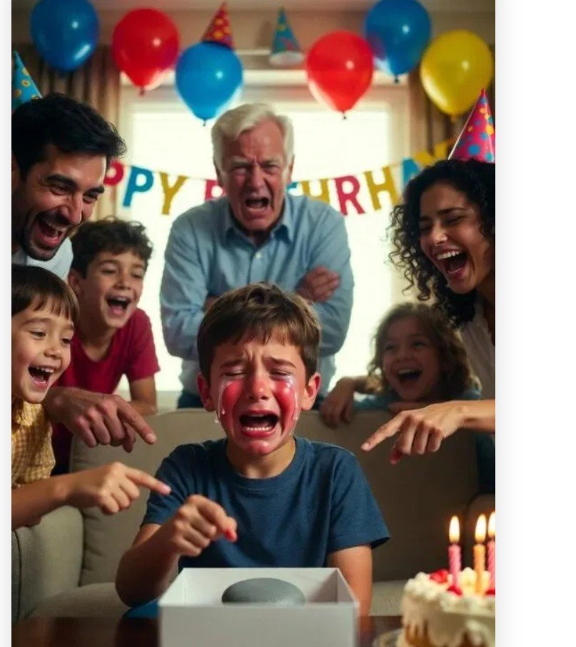 Στα γενέθλια του γιου μου, ο πατέρας μου τού χάρισε ένα κουτί που, με την πρώτη ματιά, έμοιαζε να περιέχει ένα iPhone. Όταν όμως ο Ήθαν το άνοιξε, βρήκε μέσα μόνο μια τραχιά, γκρίζα πέτρα. Ο πατέρας μου χαμογέλασε αυτάρεσκα και είπε: «Μόνο τα καλά παιδιά παίρνουν αληθινά δώρα». Μερικοί ενήλικες γέλασαν αμήχανα, τα παιδιά αντάλλαξαν αμήχανες ματιές και τα μάτια του γιου μου γέμισαν δάκρυα. Ωστόσο, μισή ώρα αργότερα, αυτά τα γέλια θα σβήνονταν για πάντα, όταν θα αποκάλυπτα ένα μυστικό που εκείνος κρατούσε κρυφό επί δεκαετίες. Το πάρτι ήταν για τον Ήθαν, που μόλις είχε κλείσει τα δέκα. Το δωμάτιο ήταν στολισμένο με μπλε σερπαντίνες, μπαλόνια με δεινόσαυρους και ένα τεράστιο πανό «ΧΡΟΝΙΑ ΠΟΛΛΑ». Οι φίλοι του είχαν έρθει, όπως και οι γονείς μου, με τους οποίους ανέκαθεν είχαμε μια δύσκολη σχέση. Κι όμως, ήθελα να πιστεύω πως τα γενέθλια θα μπορούσαν να μαλακώσουν ακόμη και τις πιο σκληρές καρδιές. Έκανα λάθος. Όταν ο πατέρας μου, ο Ρίτσαρντ, μπήκε κρατώντας αυτό το κουτί, όλα τα βλέμματα στράφηκαν πάνω του. «Ένα ξεχωριστό δώρο για τον εγγονό μου», ανακοίνωσε. Ο Ήθαν χαμογέλασε ενθουσιασμένος… μέχρι που είδε τι υπήρχε μέσα. Η απογοήτευση απλώθηκε στο δωμάτιο. «Παππού… τι είναι αυτό;» ρώτησε ο γιος μου μπερδεμένος. Ο Ρίτσαρντ, λουσμένος στην αυτάρεσκη ικανοποίησή του, απάντησε: «Μόνο τα καλά παιδιά παίρνουν αληθινά δώρα. Ίσως του χρόνου». Δύο ενήλικες γέλασαν νευρικά. Μερικά παιδιά ψιθύρισαν μεταξύ τους. Ο Ήθαν έκλεισε το κουτί με τρεμάμενα χέρια, προσπαθώντας να μην κλάψει. Η μητέρα μου, όπως πάντα, πέταξε το ψυχρό της σχόλιο: «Έτσι κι αλλιώς, πρέπει να μάθει να είναι δυνατός». Ήθελα να ουρλιάξω. Αντί γι’ αυτό, έσκυψα, τον αγκάλιασα και του ψιθύρισα: «Μην ανησυχείς. Αυτή η μέρα δεν θα τελειώσει έτσι». Και πράγματι, τριάντα λεπτά αργότερα, όλοι θα μάθαιναν ένα μυστικό που είχε μείνει θαμμένο για χρόνια — ένα μυστικό που θα άλλαζε τα πάντα, εκείνο το απόγευμα και για την οικογένειά μου. Όταν τα παιδιά βγήκαν στον κήπο να παίξουν, σήκωσα το ποτήρι μου για να τραβήξω την προσοχή των ενηλίκων. «Θέλω ένα λεπτό από τον χρόνο σας». Άνοιξα έναν φάκελο γεμάτο έγγραφα, γράμματα και τραπεζικά αντίγραφα. Κοίταξα τον πατέρα μου. «Όλη σου τη ζωή καυχιόσουν ότι συντηρούσες την οικογένεια, ότι πλήρωνες για την εκπαίδευσή μου και το σπίτι μας. Αλλά δεν είναι αλήθεια. Ήταν η μαμά. Εκείνη πλήρωνε για όλα. Εσύ, κρυφά, άδειασες τις οικονομίες της και την άφησες χωρίς τίποτα.» Ένα μουρμουρητό απλώθηκε στο δωμάτιο. «Σήμερα ταπείνωσες τον γιο μου», συνέχισα σταθερά. «Τώρα θα αντιμετωπίσεις την αλήθεια». Άπλωσα στο τραπέζι μια συμβολαιογραφική δήλωση που αποδείκνυε χρόνια οικονομικής κακοποίησης σε βάρος της μητέρας μου. Ο Ρίτσαρντ πάγωσε. Η αλαζονεία εξαφανίστηκε από το πρόσωπό του. Η μητέρα μου σηκώθηκε. Η φωνή της ήταν απαλή, αλλά σταθερή: «Έπρεπε να σε είχα αφήσει πριν από πολύ καιρό». Η ατμόσφαιρα άλλαξε μονομιάς. Τα παιδιά μπήκαν ξανά μέσα γελώντας, ζητώντας κέικ, λες και δεν είχε συμβεί τίποτα. Γονάτισα δίπλα στον Ήθαν. «Είσαι έτοιμος για το πραγματικό σου δώρο;» Έγνεψε διστακτικά. Έβγαλα το κουτί που είχα κρυμμένο και του το έδωσα. Μέσα ήταν το iPhone που ήθελε τόσο πολύ. Το χαμόγελό του —μείγμα ανακούφισης και απόλυτης χαράς— φώτισε όλο το δωμάτιο. Ο πατέρας μου μουρμούρισε: «Τον κακομαθαίνεις». «Όχι», απάντησα ήρεμα. «Του δίνω κάτι που εσύ δεν έμαθες ποτέ να δίνεις: καλοσύνη». Το πάρτι συνεχίστηκε με μουσική, γέλια και κέικ, αλλά η ατμόσφαιρα ήταν πια αλλιώτικη: πιο ανάλαφρη, πιο ζεστή, πιο δική μας. Ο πατέρας μου έφυγε χωρίς να μας χαιρετήσει… και δεν ξαναγύρισε ποτέ. Και η πέτρα; Ο Ήθαν την κράτησε. Όχι ως υπενθύμιση της σκληρότητας, αλλά ως σύμβολο της ημέρας που, επιτέλους, όλα άλλαξαν.