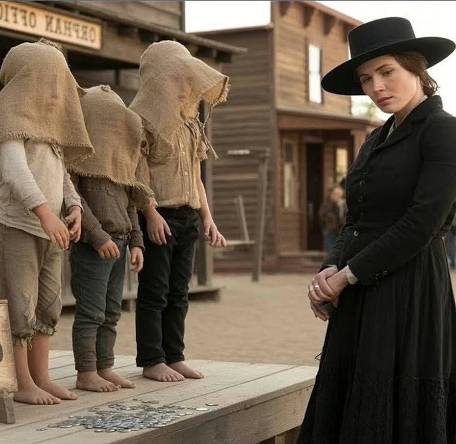 Μια μοναχική χήρα είχε αγοράσει τρία ορφανά με σάκους πάνω από τα κεφάλια τους και τα είχε πάρει σπίτι, όταν ένα από αυτά… Όμως ο άνεμος άλλαξε, και κάτι σε εκείνη την ανεπαίσθητη μεταβολή — περισσότερο προαίσθημα παρά σκέψη — την ώθησε να καβαλήσει το άλογό της και να κατευθυνθεί προς την πλατεία. Εκεί τα είδε: τρία παιδιά ακίνητα σαν αγάλματα, με σάκους να καλύπτουν τα πρόσωπά τους και τα χέρια δεμένα πίσω από την πλάτη. Στα πόδια τους, μια πρόχειρη ξύλινη πινακίδα έγραφε: «Ορφανά! Χωρίς όνομα, χωρίς ηλικία». Η Μάρτα κατέβηκε αθόρυβα από το κάρο. Οι μπότες της χτύπησαν το χώμα μ’ έναν ήχο σταθερό, σίγουρο — τον ήχο κάποιου που δεν ζητάει ποτέ άδεια. Στην αρχή, κανείς δεν την πρόσεξε. Ήταν η ήσυχη χήρα, εκείνη που έμπαινε κι έφευγε δίχως να μιλάει σε κανέναν. Αυτή τη φορά όμως περπάτησε κατευθείαν μέσα στο πλήθος, κι ένα βλέμμα στα μάτια της ήταν αρκετό για να στραφούν όλοι προς το μέρος της. Ο τελάλης της πόλης, ένας κοκκινομάλλης άντρας με τιράντες, καθάρισε αμήχανα τον λαιμό του. «Κυρία… ήρθατε για παιδί;» Δεν απάντησε — συνέχισε απλώς να προχωρά. Ο μεγαλύτερος από τα τρία, ίσως έντεκα ή δώδεκα χρονών, λικνιζόταν ελαφρά, μα στεκόταν ακόμη όρθιος. Το μεσαίο παιδί είχε ένα γαλάζιο μάτι. Ο μικρότερος, μόλις έξι ετών, γύρισε το κεφάλι προς το μέρος της. Ο τελάλης, νευρικός, πρόσθεσε: «Δεν είναι… καλοσυνάτοι. Σχεδόν δεν μιλούν. Δεν κλαίνε. Δεν έχουν φάει από την αυγή. Μην τους λύσετε· μπορεί να χειροτερέψει τα πράγματα. Μπορεί να μη σας πουν ούτε λέξη. Λέω απλώς πως… δεν ξέρετε τι αγοράζετε.» Η Μάρτα δεν μίλησε. Έβαλε το χέρι στο παλτό της, έβγαλε το παλιό δερμάτινο πορτοφόλι και, χωρίς τον παραμικρό δισταγμό, τοποθέτησε μερικά ασημένια νομίσματα στο χέρι του τελάλη. «Και τους τρεις», είπε καθαρά. Μια βαριά σιωπή απλώθηκε στην πλατεία. «Τι;» έκανε εκείνος, μπερδεμένος. Η Μάρτα έγνεψε. «Λύστε τους.» Το πλήθος κράτησε την ανάσα του. Ο τελάλης κατάπιε δύσκολα, έβγαλε ένα μικρό μαχαίρι και άρχισε να κόβει τα δεσίματα, βγάζοντας τους σάκους έναν προς έναν. Τα μάτια του μεγαλύτερου αγοριού ήταν χλωμά, ακίνητα σαν πάγος. Το μεσαίο δεν κοίταζε κανέναν. Και ο μικρότερος, καθώς του τραβούσαν το ύφασμα, ψιθύρισε με απόλυτη βεβαιότητα: «Κυρία Λάνγκλεϊ.» Δεν υπήρχε φόβος ούτε έκπληξη στη φωνή του. Μόνο κάτι βαθύτερο: αναγνώριση. Μια γυναίκα από το πλήθος μουρμούρισε: «Πώς την ξέρει;» Η Μάρτα δεν σχολίασε. Απλώς ακούμπησε το χέρι της στον ώμο του μικρότερου, έπειτα του μεσαίου, και τέλος του μεγαλύτερου και είπε: «Ελάτε μαζί μου.» Ο τελάλης προσπάθησε να διαμαρτυρηθεί. «Δεν ξέρετε ούτε τα ονόματά τους…» «Δεν τα χρειάζομαι», απάντησε και έφυγε. Το ταξίδι προς το σπίτι ήταν σιωπηλό. Η Μάρτα μπροστά, τα τρία παιδιά πίσω, κουλουριασμένα στο κάρο με τα γόνατα στο στήθος, τα μάτια καρφωμένα στον δρόμο. Κανείς δεν μίλησε, κανείς δεν ρώτησε πού πάνε, και η ίδια δεν προσέφερε καμία παρηγοριά. Όχι ακόμα — γιατί η Μάρτα Λάνγκλεϊ γνώριζε κάτι που πολλοί ξεχνούν: όταν η ψυχή είναι βαθιά πληγωμένη, η πρόωρη στοργή μπορεί να μοιάζει με βία. Το σπίτι της βρισκόταν στην άκρη της κοιλάδας, ανάμεσα σε ψηλά πεύκα και πάνω από ένα ρυάκι που έτρεχε κρύο πάνω στις πέτρες. Δεν ήταν όμορφο ούτε καινούριο. Ο αχυρώνας ήταν μισογκρεμισμένος και τα παράθυρα ακαθάριστα εδώ και μήνες. Όμως ήταν δικό της. Και ακόμη άντεχε. Όταν έφτασαν, σταμάτησε το κάρο μπροστά στη βεράντα. «Μέσα», είπε απαλά. Ο μεγαλύτερος πήδηξε πρώτος και βοήθησε τα δυο μικρότερα, χωρίς να παραπονεθεί, χωρίς να πει λέξη. Μπήκαν στο σπίτι σαν σκιές· αθόρυβα βήματα, μάτια στο πάτωμα. Η σόμπα είχε κρατήσει λίγη από τη ζεστασιά του πρωινού. Η Μάρτα έβαλε νερό να βράσει. Έπειτα πήρε ένα βάζο με ξερά φασόλια και ένα σακί αλεύρι και άρχισε να ετοιμάζει φαγητό. «Καθίστε», είπε. Τα παιδιά υπάκουσαν. Καθώς ανακάτευε το αλεύρι, τα παρακολουθούσε διακριτικά. Η στάση του σώματος, η αναπνοή τους, της έλεγαν όσα χρειαζόταν: φόβο, δυσπιστία, επαγρύπνηση. Αλλά και μια μικρή λάμψη… κάτι που ίσως να εξελισσόταν σε ελπίδα. «Πώς σε λένε;» ρώτησε τον μικρότερο. Εκείνος δίστασε και ψιθύρισε: «Μίλο.» Η Μάρτα έγνεψε. «Και εσένα;» ρώτησε το μεσαίο. «Άρης», απάντησε χωρίς να σηκώσει το βλέμμα. «Και το δικό σου;» ρώτησε τον μεγαλύτερο. «Μπεκ», είπε εκείνος, ακίνητος σαν πέτρα. Η Μάρτα γύρισε στο τηγάνι και έριξε το μείγμα με το κουτάλι. «Είμαι η Μάρτα. Μίλο, είπες το όνομά μου νωρίτερα. Πώς το ήξερες;» Ο μικρός σήκωσε αμήχανα τους ώμους. «Το ήξερα.» «Στο είπε κάποιος; Με έχεις ξαναδεί;» ρώτησε ήρεμα. Το παιδί την κοίταξε κατευθείαν. Ήταν πολύ μικρός για να πει ψέματα· και η φωνή του είχε κάτι που δεν μπορούσε να επινοηθεί. «Το άκουσα στον ύπνο μου. Μια γυναίκα το είπε. Είπε: “Η Μάρτα Λάνγκλεϊ έρχεται. Θα σε πάει σπίτι.”» Τα λόγια του έπεσαν βαριά στην κουζίνα. Η Μάρτα δεν μίλησε αμέσως. Κάτι μέσα της συσπάστηκε — γιατί είχε ψιθυρίσει τα ίδια λόγια στον εαυτό της, γονατισμένη δίπλα στον τάφο του άντρα της: Ας με χρειαστεί κάποιος ξανά. Ας πει κάποιος το όνομά μου. Και τώρα, ένα παιδί το είχε πει, χωρίς να του το ζητήσει κανείς. Αυτό την άγγιξε πιο βαθιά από οποιαδήποτε προηγούμενη απώλεια. Ο Μπεκ ανασήκωσε το σώμα του. «Δεν με νοιάζει πώς ήξερε το όνομά σου», είπε ψυχρά. «Αλλά αν σκοπεύεις να μας πληγώσεις, κάν’ το τώρα. Μην το καθυστερείς.» Η Μάρτα γύρισε αργά. «Δεν πρόκειται να σας πληγώσω.» «Αυτό λένε όλοι», μουρμούρισε εκείνος. Δεν τον διέψευσε. Απλώς γύρισε τις τηγανίτες. «Τότε…»